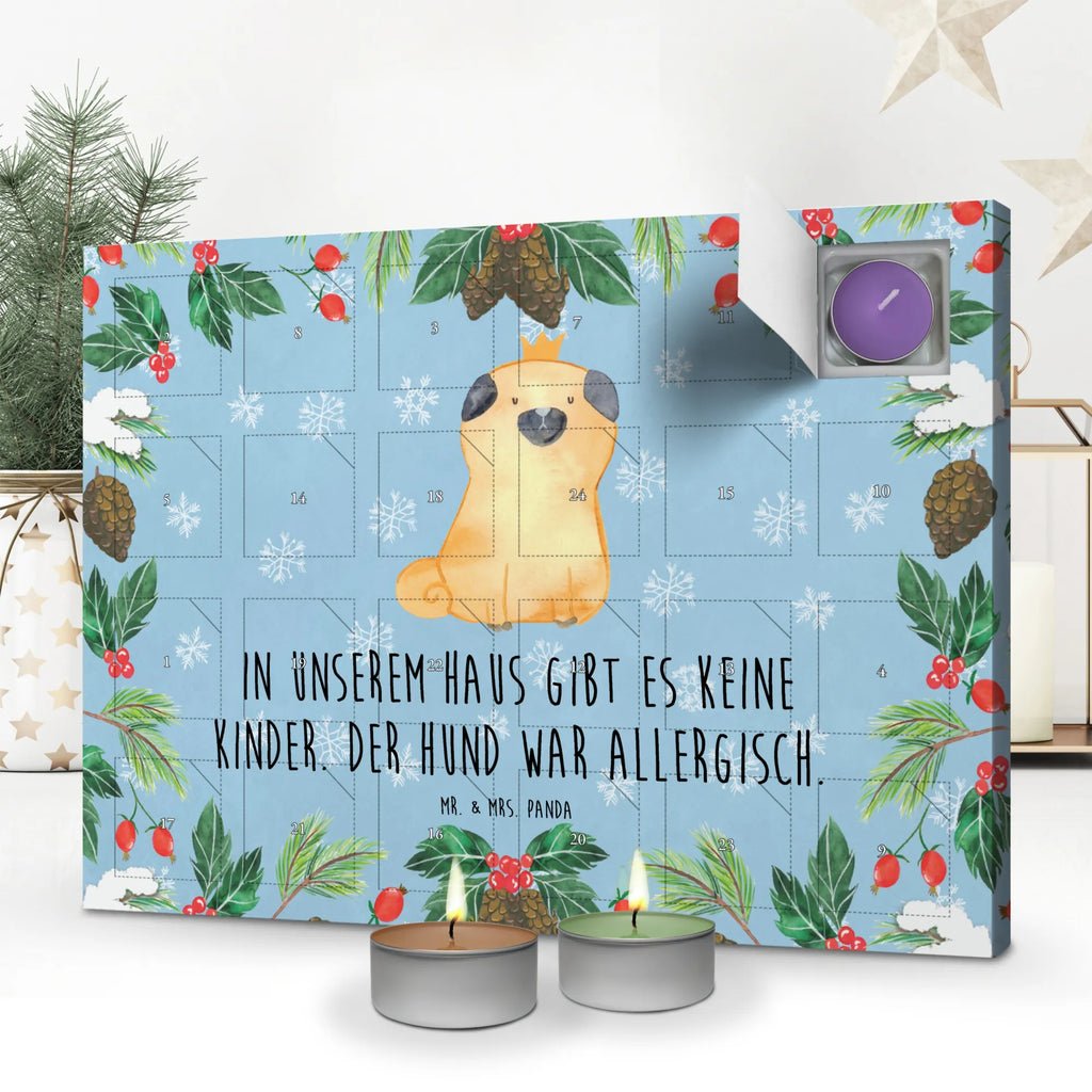 Duftkerzen Adventskalender Mops Krone Adventskalender, Kerzen Adventskalender, Duftkerzen Adventskalender, Hund, Hundemotiv, Haustier, Hunderasse, Tierliebhaber, Hundebesitzer, Sprüche, Mops, allergisch, kinderlos, Hausregel, Hundebesitzer. Spruch, lustig