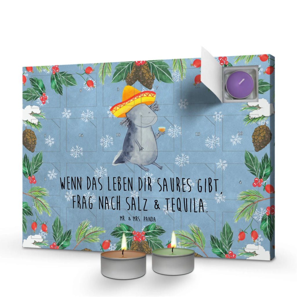 Duftkerzen Adventskalender Axolotl Tequila Adventskalender, Kerzen Adventskalender, Duftkerzen Adventskalender, Axolotl, Molch, Mexico, Mexiko, Sombrero, Zitrone, Tequila, Motivation, Spruch, Schwanzlurch, Lurch, Lurche, Axolot, Feuerdrache, Feuersalamander