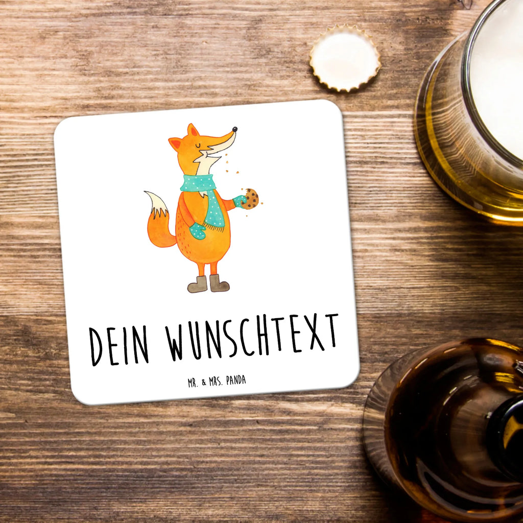 Personalisiertes Untersetzer Set Fuchs Keks Personalisierte Untersetzer, Fuchs, Füchse, Backen Spruch, Kekse, Winter, Weihnachtszeit, Plätzchen, Liebe, Küche Deko