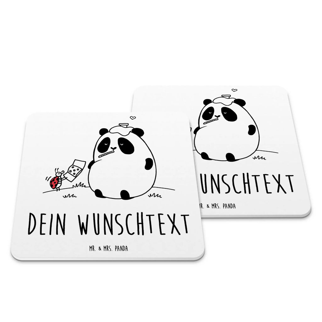 Personalisiertes Untersetzer Set Panda Gute Besserung Personalisierte Untersetzer