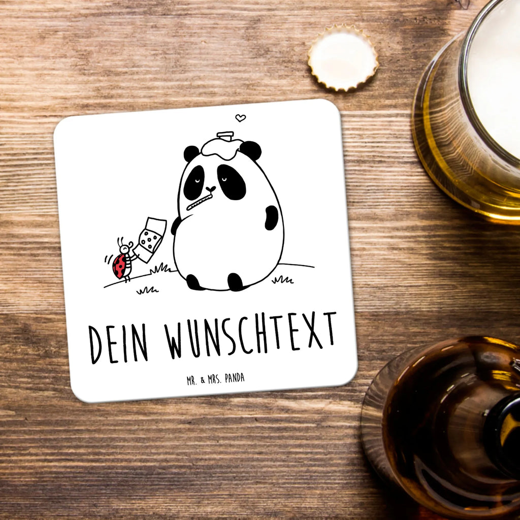 Personalisiertes Untersetzer Set Panda Gute Besserung Personalisierte Untersetzer