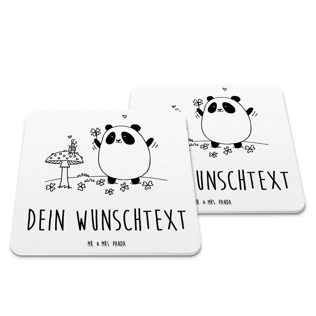 Personalisiertes Untersetzer Set Panda Glück Personalisierte Untersetzer