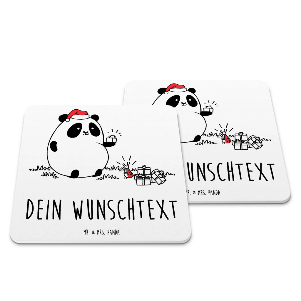 Personalisiertes Untersetzer Set Panda Weihnachtsgeschenk Personalisierte Untersetzer