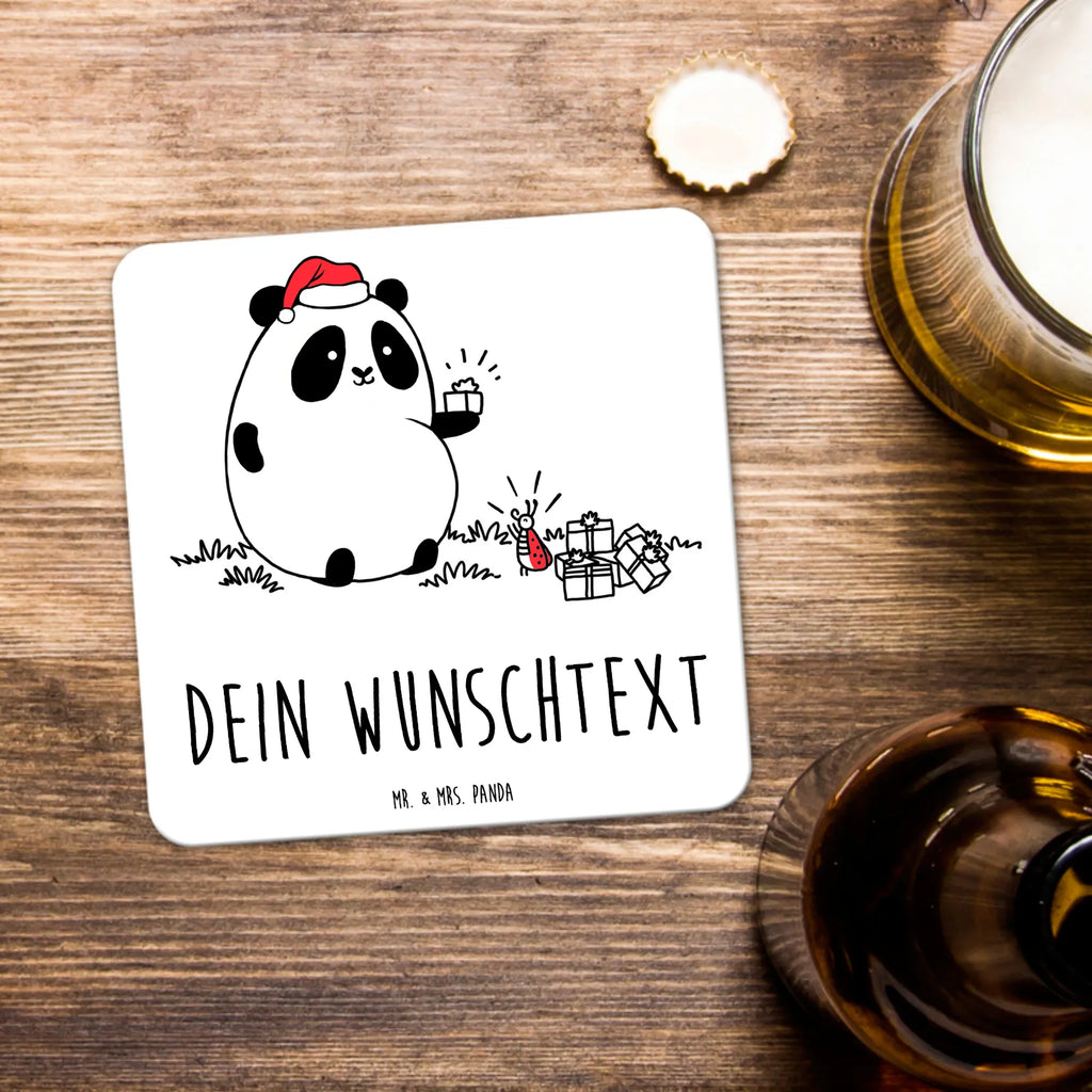 Personalisiertes Untersetzer Set Panda Weihnachtsgeschenk Personalisierte Untersetzer