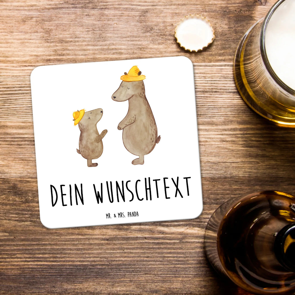 Personalisiertes Untersetzer Set Bären mit Hut Personalisierte Untersetzer, Familie, Vatertag, Muttertag, Bruder, Schwester, Mama, Papa, Oma, Opa, Bär, Bären, Vater, Papi, Paps, Dad, Daddy, Lieblingsmensch, Sohn, Söhne, Kind, Kinder, Vater-Sohn, Family, Vorbild