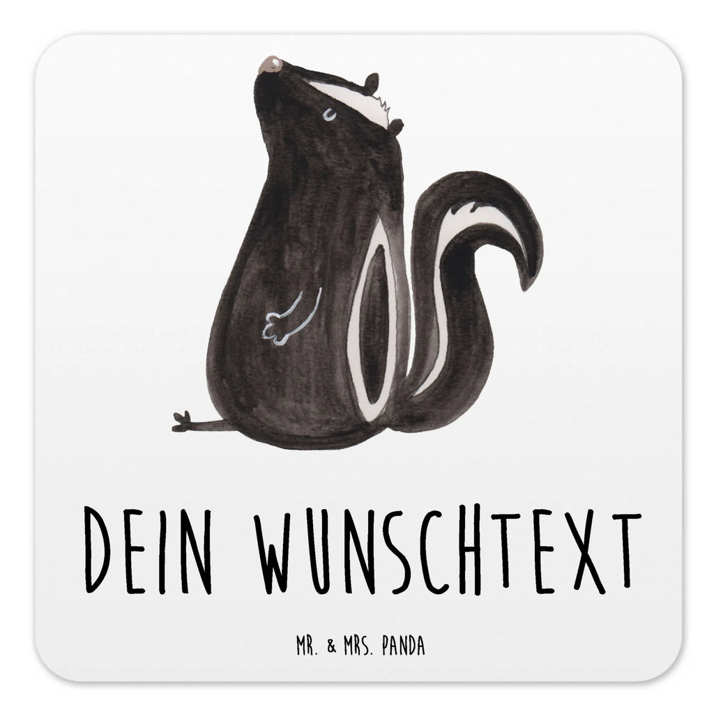 Personalisiertes Untersetzer Set Stinktier Sitzen Personalisierte Untersetzer, Stinktier, Skunk, Wildtier, Raubtier, Stinker, Stinki, Spruch, Büro, Recht, Besserwisser