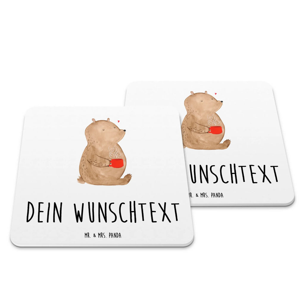 Personalisiertes Untersetzer Set Bär Kaffee Personalisierte Untersetzer, Bär, Teddy, Teddybär, Kaffee, Coffee, Bären, guten Morgen, Morgenroutine, Welt erobern, Welt retten, Motivation