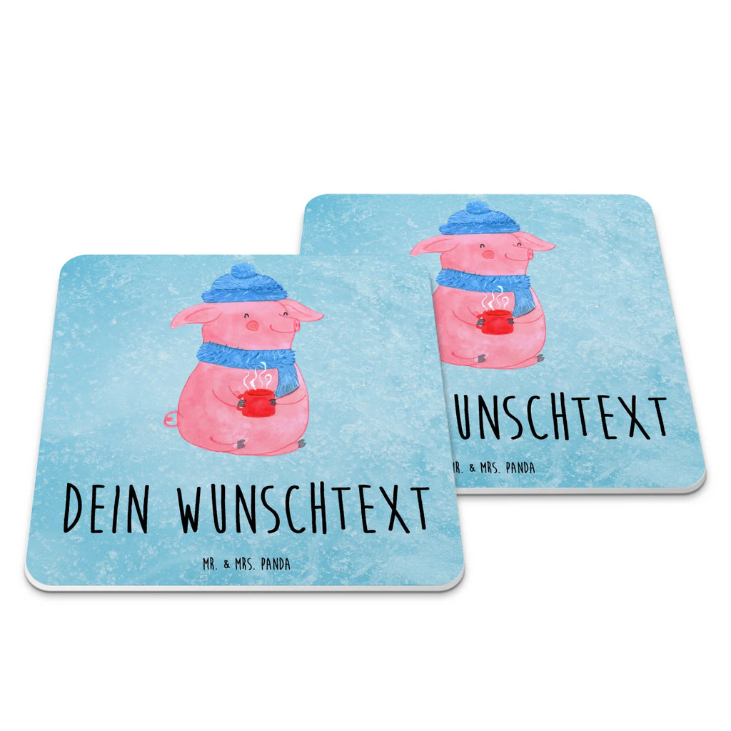 Personalisiertes Untersetzer Set Schwein Glühwein Personalisierte Untersetzer, Winter, Weihnachten, Weihnachtsdeko, Nikolaus, Advent, Heiligabend, Wintermotiv, Glühschwein, Glühwein, Weihnachtsmarkt, Punsch