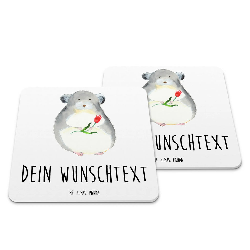 Personalisiertes Untersetzer Set Chinchilla Blume Personalisierte Untersetzer, Tiermotive, Gute Laune, lustige Sprüche, Tiere, Chinchilla, Chinchillas, Liebeskummer, Kummer, Depressionen, traurig sein, Chaos, Glücklichsein, Büro, Büroalltag