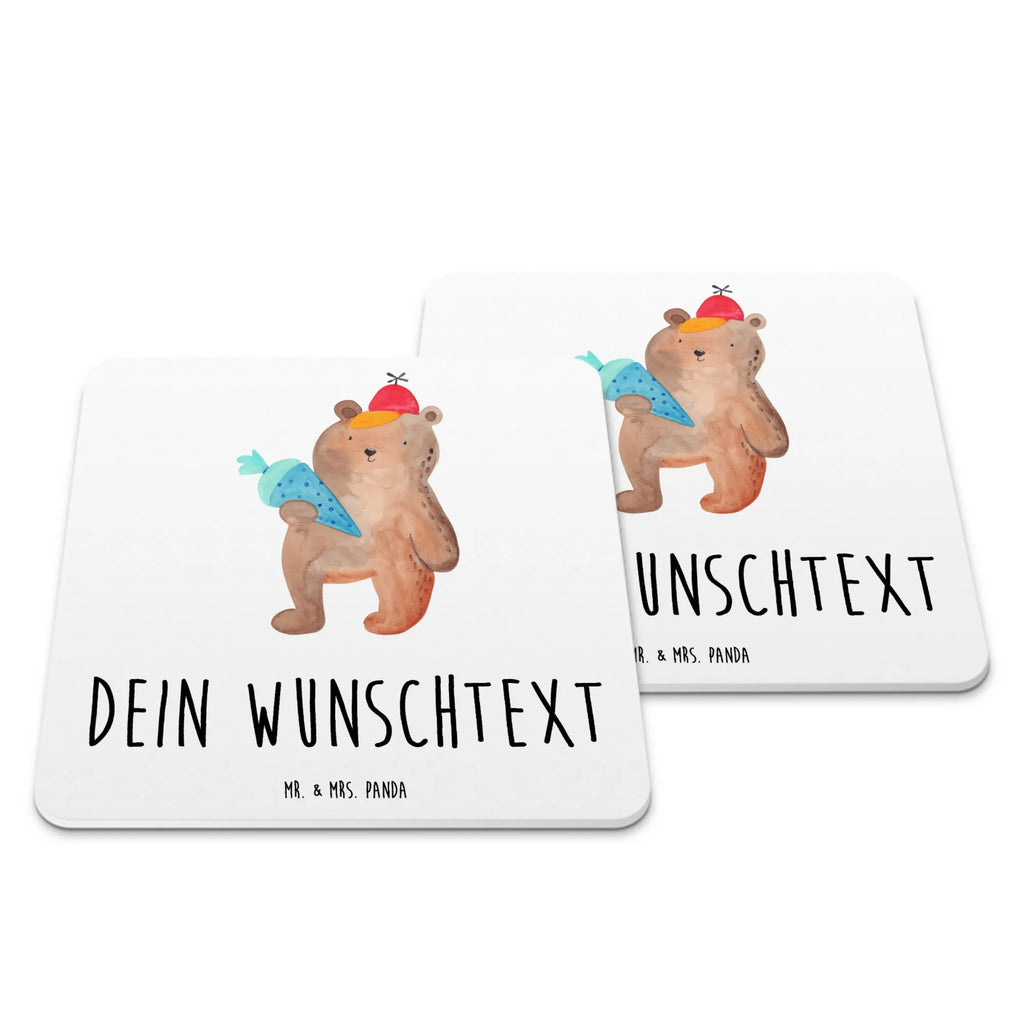 Personalisiertes Untersetzer Set Bär Schultüte Personalisierte Untersetzer, Bär, Teddy, Teddybär, Bär Motiv, Schultüte, Erster Schultag Geschenk, Einschulung Geschenk, Schule Geschenk, Grundschule, Schulanfang, Schulbeginn