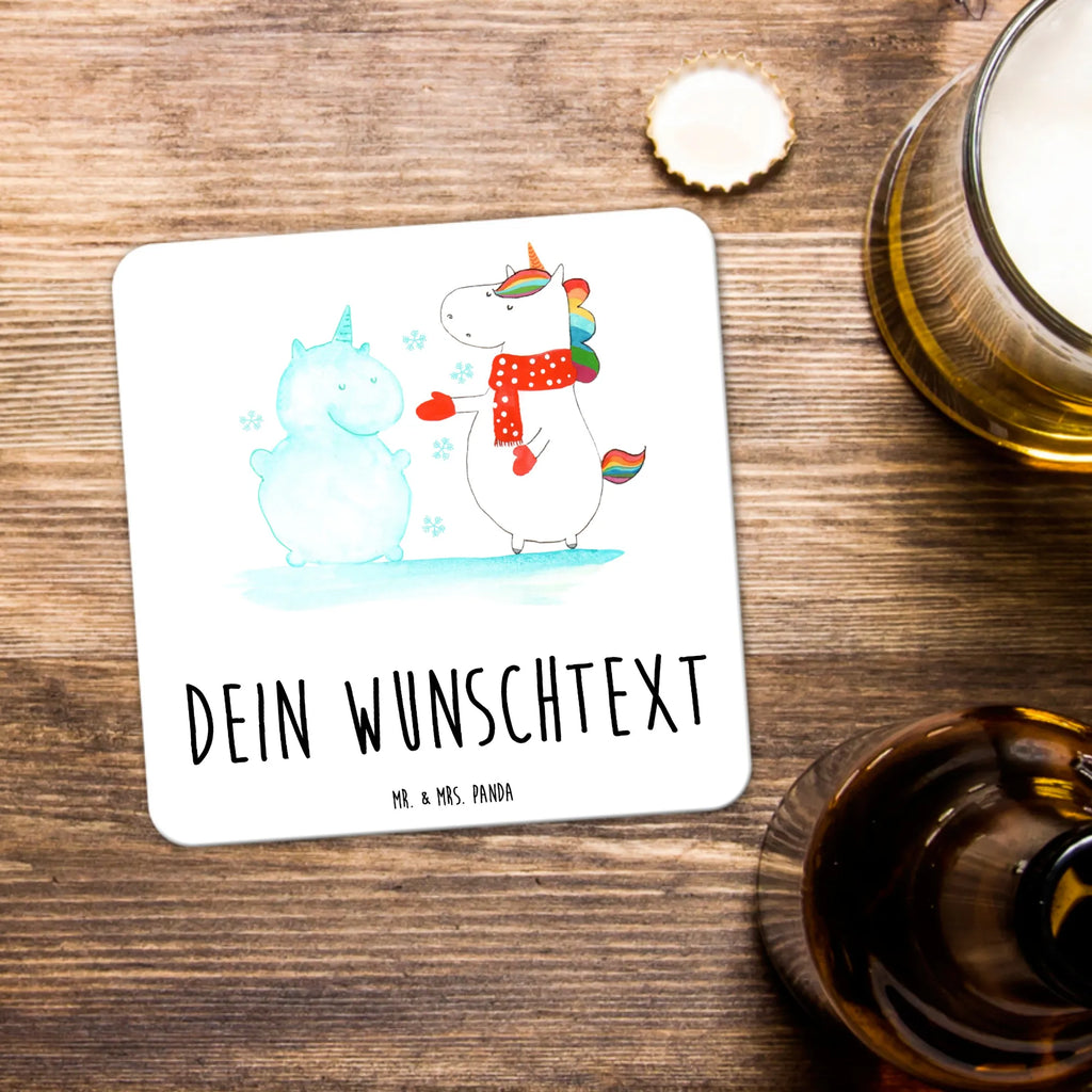 Personalisiertes Untersetzer Set Einhorn Schneemann Personalisierte Untersetzer, Einhorn, Einhörner, Einhorn Deko, Unicorn, Schneemann, Winter, Schnee, Kuchen, Weihnachten, kalt, Mütze, Handschuhe, X-Mas