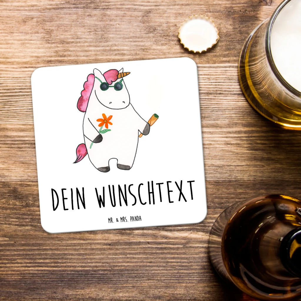 Personalisiertes Untersetzer Set Einhorn Woodstock Personalisierte Untersetzer, Einhorn, Einhörner, Einhorn Deko, Pegasus, Unicorn, Kiffen, Joint, Zigarette, Alkohol, Party, Spaß. lustig, witzig, Woodstock