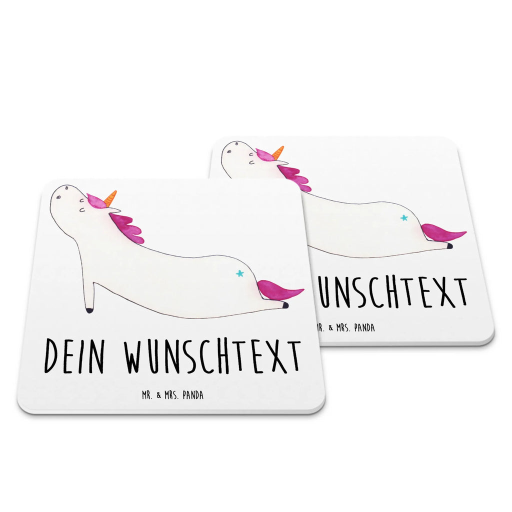 Personalisiertes Untersetzer Set Einhorn Yoga Personalisierte Untersetzer, Einhorn, Einhörner, Einhorn Deko, Pegasus, Unicorn, Yoga, Namaste, Achtsamkeit, Entspannung, Joga, Yogamatte, Sport, lustig, witzig, süß