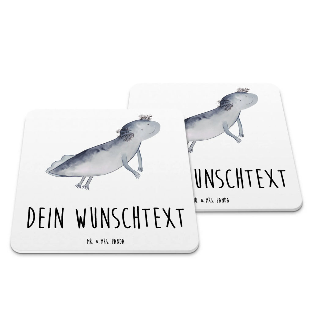 Personalisiertes Untersetzer Set Axolotl Schwimmen Personalisierte Untersetzer, Axolotl, Molch, Axolot, Schwanzlurch, Lurch, Lurche, Problem, Probleme, Lösungen, Motivation