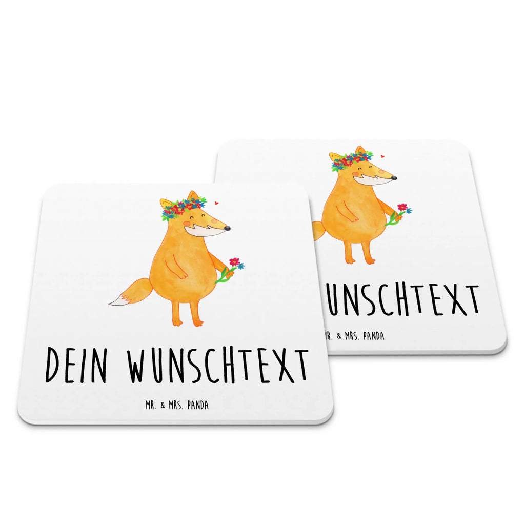 Personalisiertes Untersetzer Set Fuchs Blumen Personalisierte Untersetzer, Fuchs, Füchse, Fox, Liebe, Freundin, Fuchsmädchen, Blumenmädchen, Freundinnen, Liebesbeweis, Blume, Blumen, Motivation, Freude, ich, mich, Selbstliebe