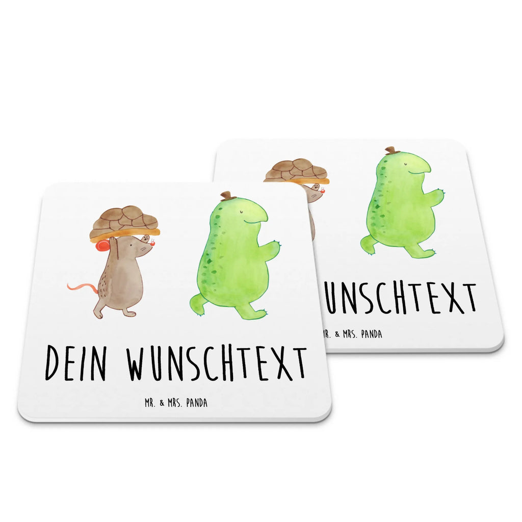 Personalisiertes Untersetzer Set Schildkröte Maus Personalisierte Untersetzer, Schildkröte, Maus, Freunde, Freundinnen, beste Freunde, beste Freundinnen