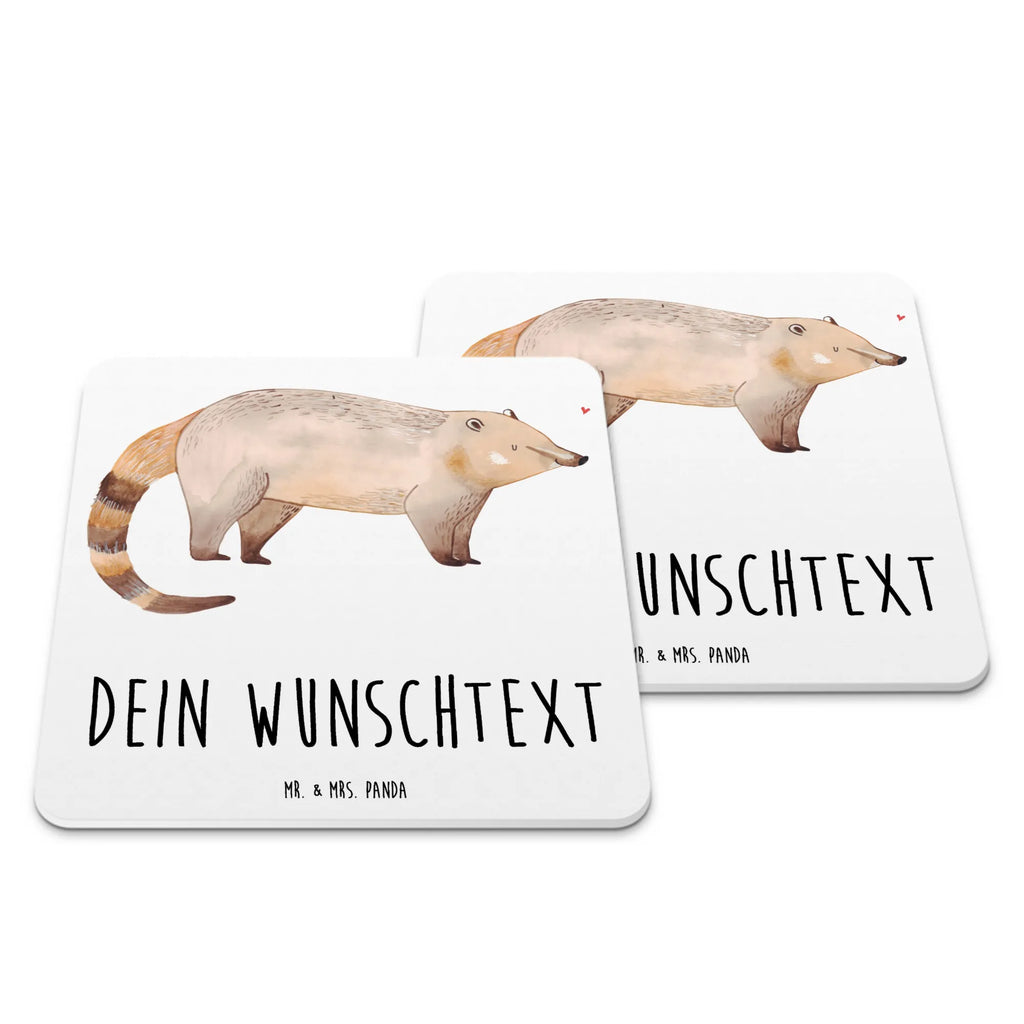 Personalisiertes Untersetzer Set Nasenbär Personalisierte Untersetzer, Tiermotive, Gute Laune, lustige Sprüche, Tiere, Nasenbär, Nasenbären, Rüsselbär, Bär