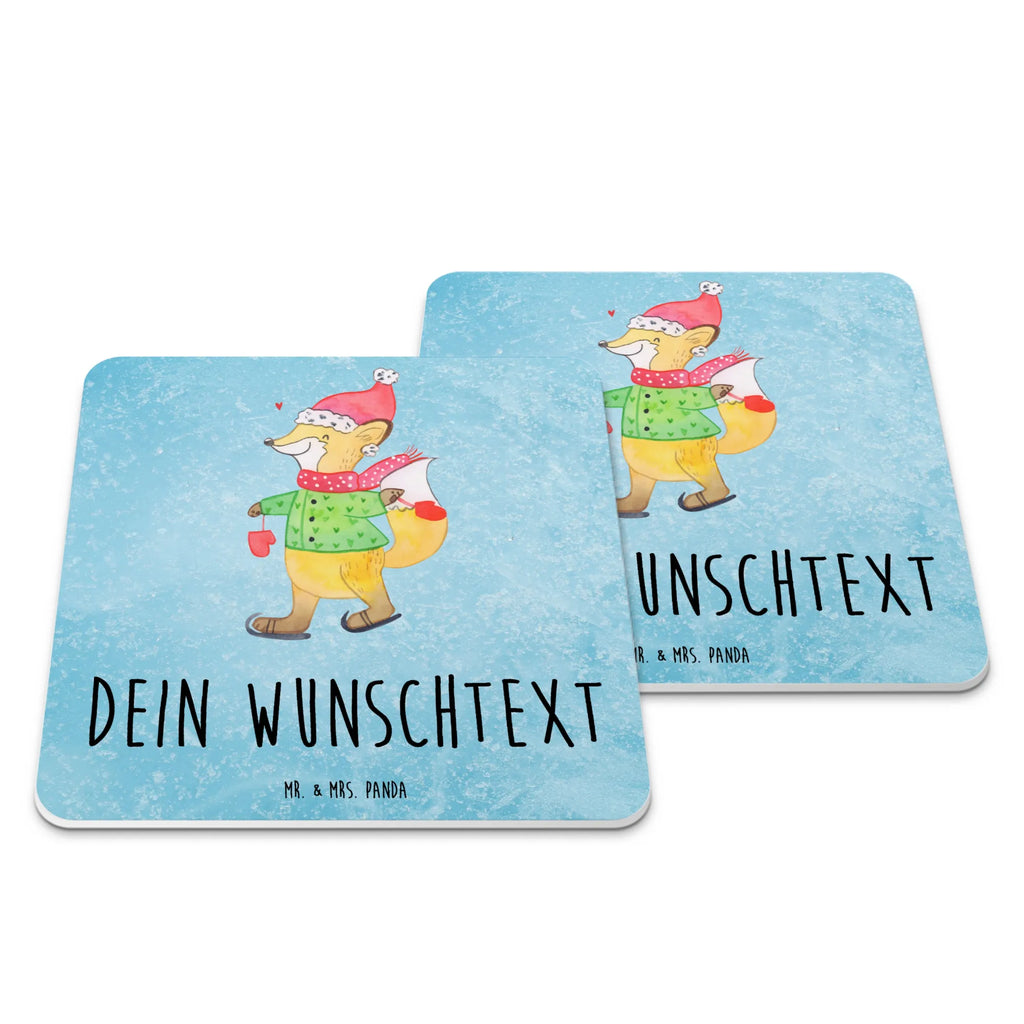 Personalisiertes Untersetzer Set Fuchs  Schlittschuhe Personalisierte Untersetzer, Winter, Weihnachten, Weihnachtsdeko, Nikolaus, Advent, Heiligabend, Wintermotiv, Weihnachtsmann, Weihnachtstage, Weihnachtsbaum, Tannenbaum, Weihnachtszeit