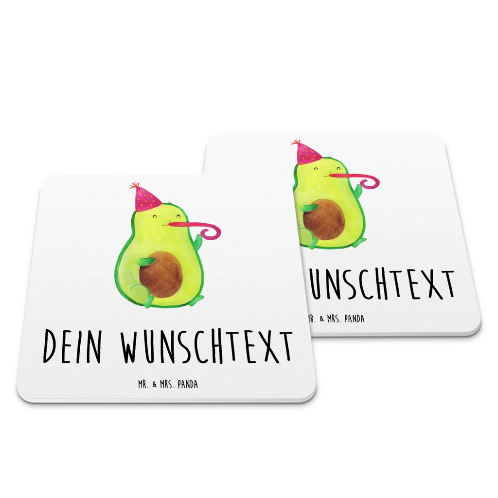 Personalisiertes Untersetzer Set Avocado Feier Personalisierte Untersetzer, Avocado, Veggie, Vegan, Gesund, Party, Feierlichkeit, Feier, Fete, Geburtstag, Gute Laune, Tröte