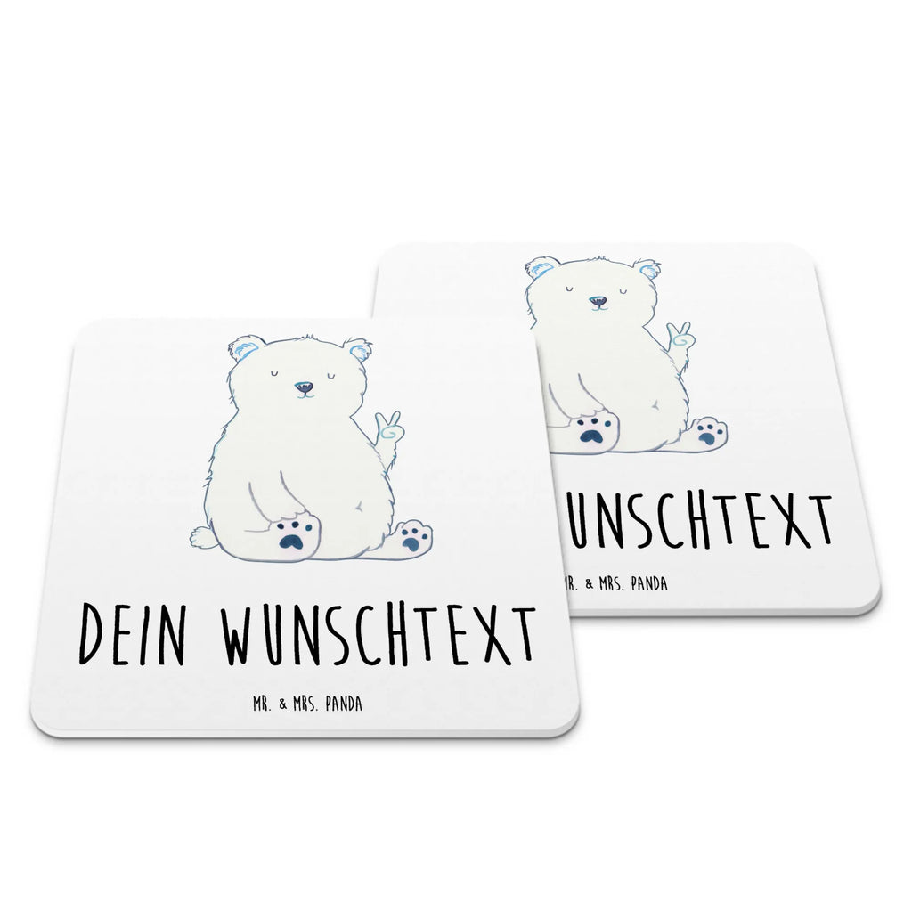 Personalisiertes Untersetzer Set Eisbär Faul Personalisierte Untersetzer, Bär, Teddy, Teddybär, Eisbär, Nordpol, Faul, Entspannen, Relaxen, Büro, Arbeit, Bürojob, Arbeitsplatz, Homeoffice