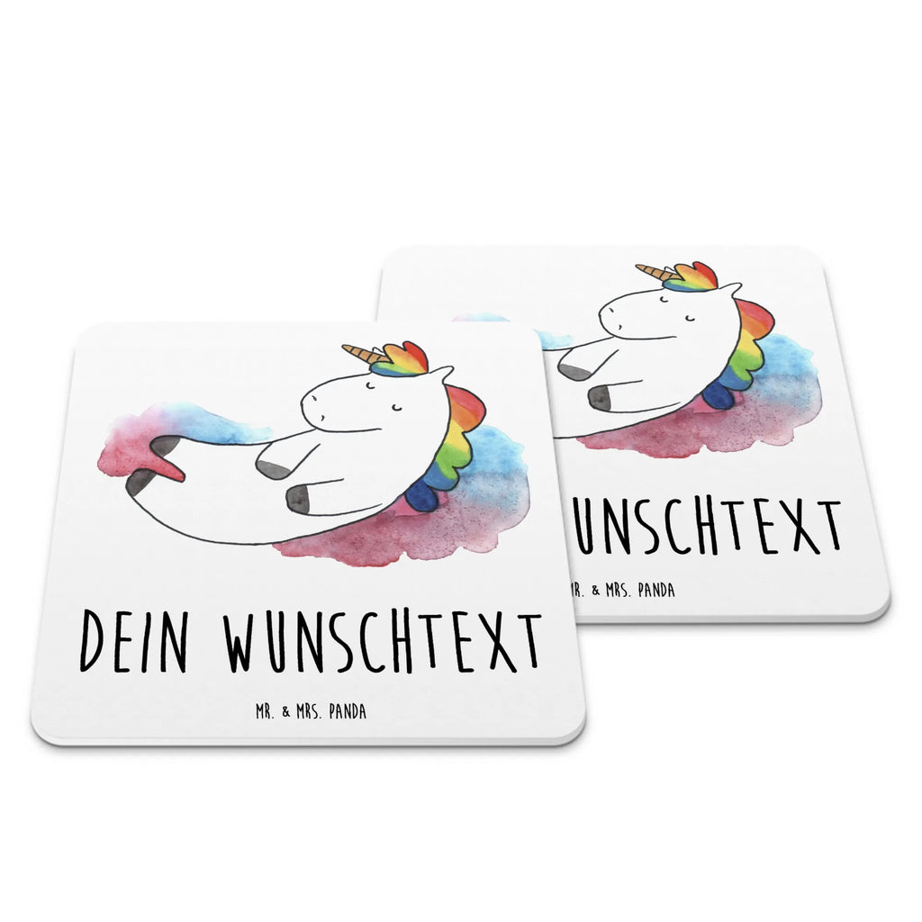 Personalisiertes Untersetzer Set Einhorn Wolke 7 Personalisierte Untersetzer, Einhorn, Einhörner, Einhorn Deko, Pegasus, Unicorn, verliebt, Menschen, witzig, lustig, Geschenk, Glaube, Realität, Lächeln