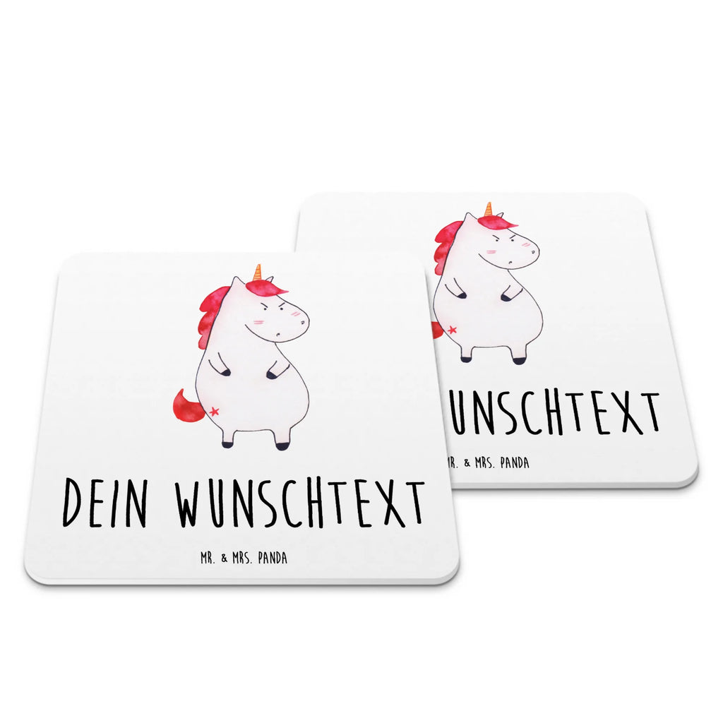 Personalisiertes Untersetzer Set Einhorn Wut Personalisierte Untersetzer, Einhorn, Einhörner, Einhorn Deko, Pegasus, Unicorn, Realität, Ansage, lustlos, nein, Büro, Arbeit, wütend, dumme Fragen, lustig, Spaß, Geschenk