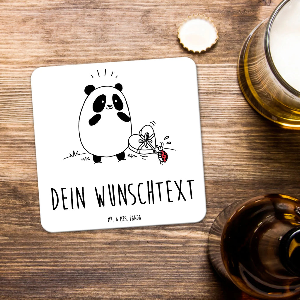 Personalisiertes Untersetzer Set Panda Dankeschön Personalisierte Untersetzer