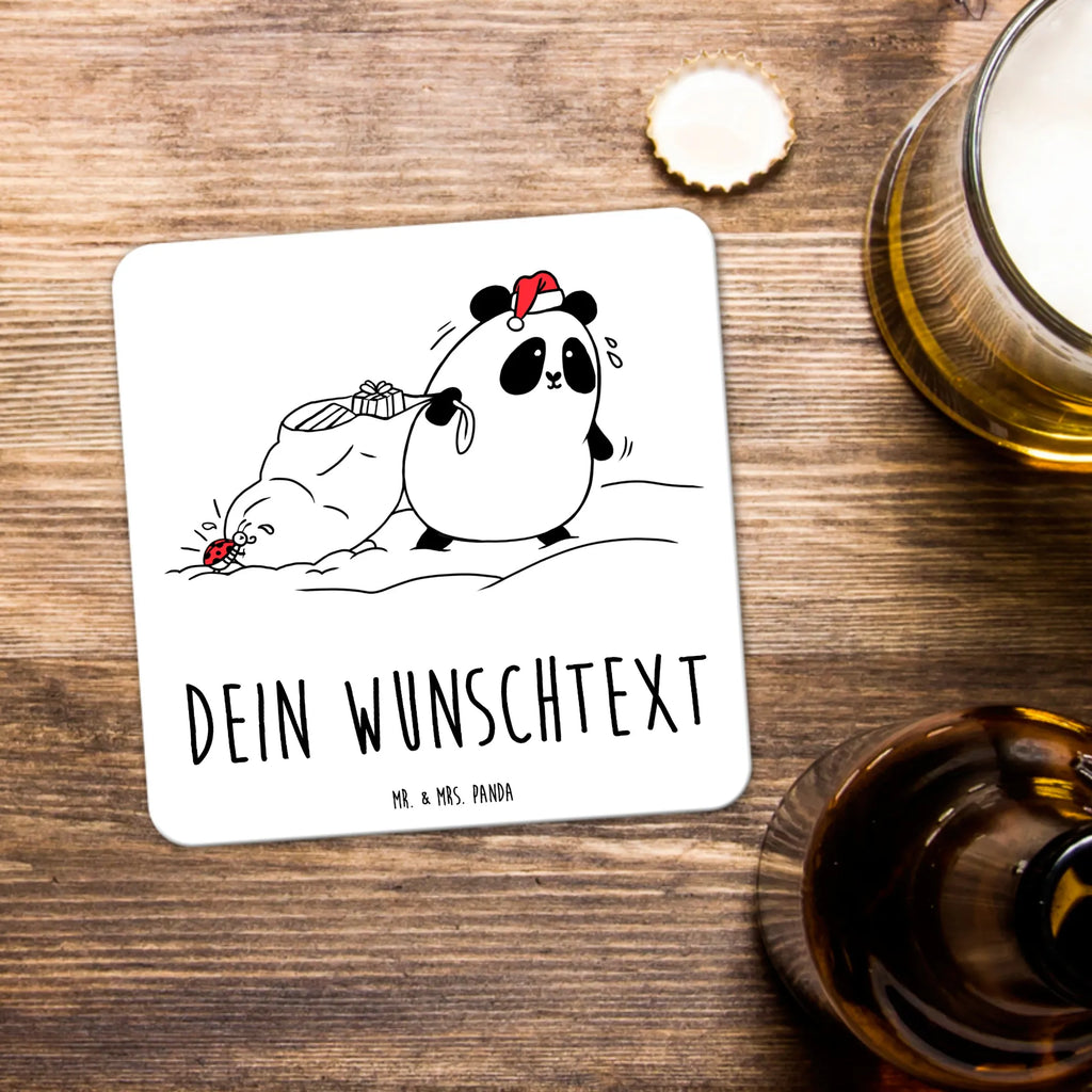 Personalisiertes Untersetzer Set Panda Weihnachten Personalisierte Untersetzer