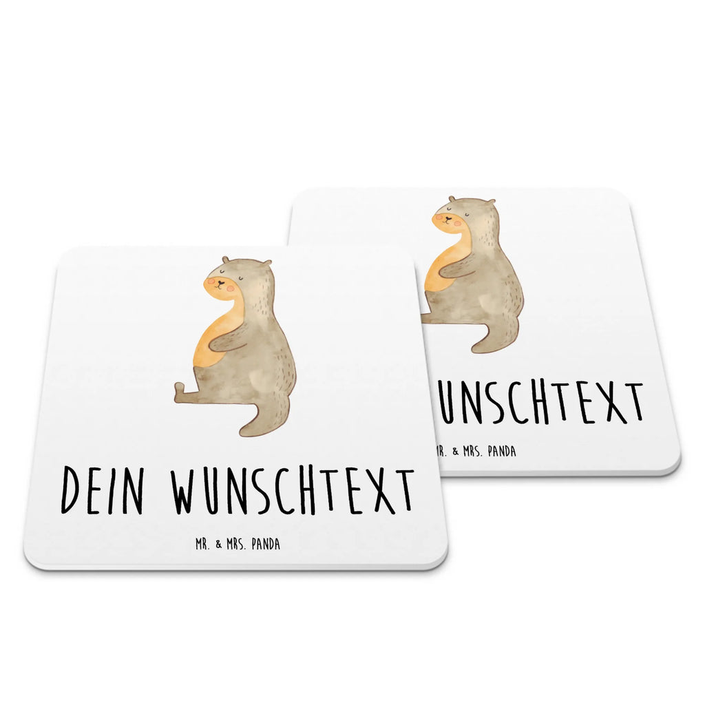 Personalisiertes Untersetzer Set Otter Bauch Personalisierte Untersetzer, Otter, Fischotter, Seeotter, Otter Seeotter See Otter