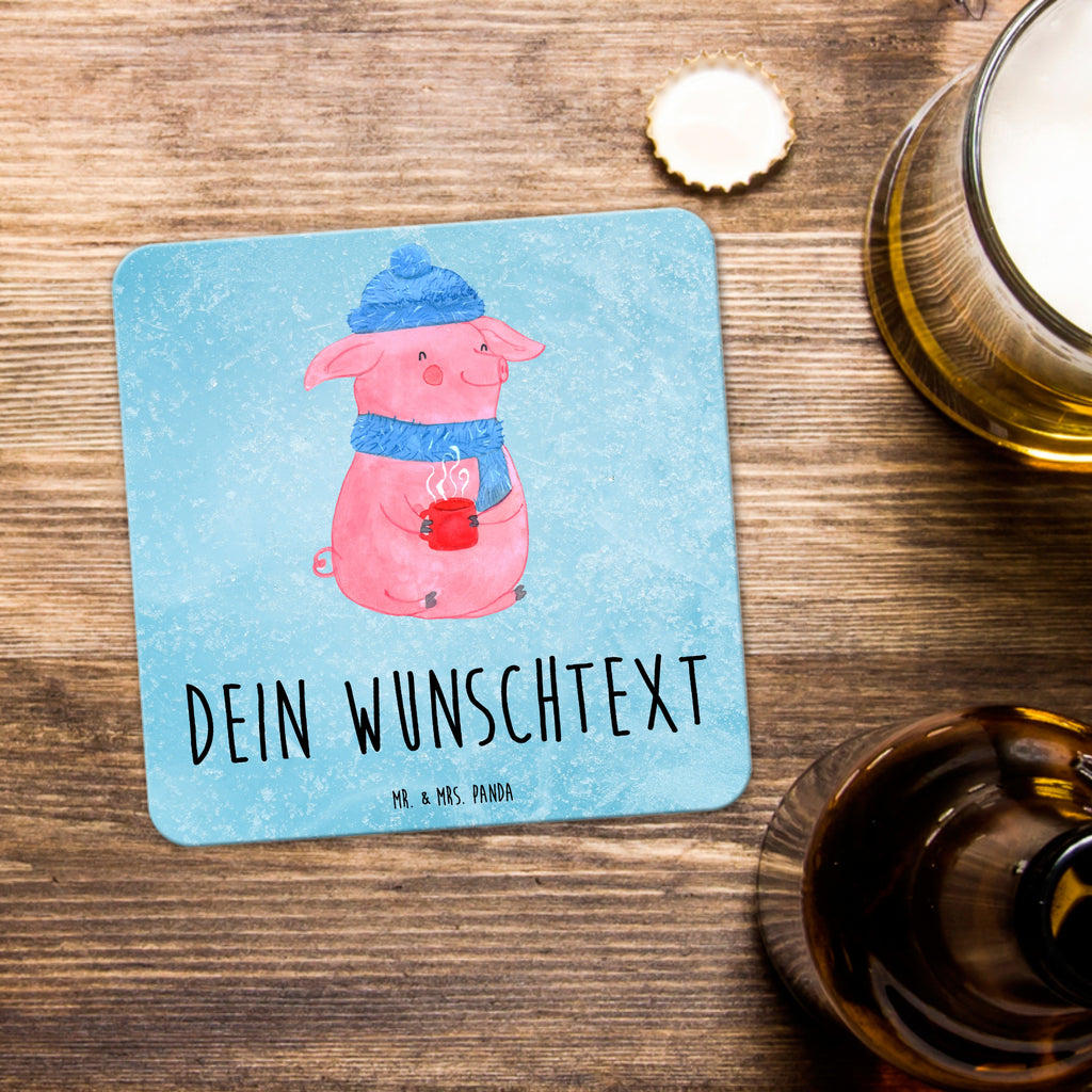 Personalisiertes Untersetzer Set Schweinchen Glühwein Personalisierte Untersetzer, Winter, Weihnachten, Weihnachtsdeko, Nikolaus, Advent, Heiligabend, Wintermotiv, Glühwein, Betrunken, Weihnachtsmarkt, Spruch