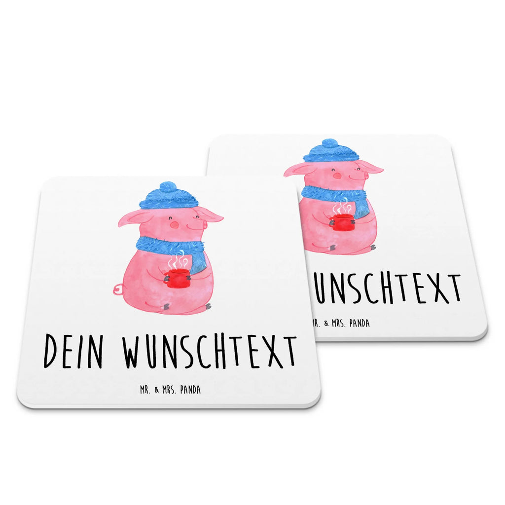 Personalisiertes Untersetzer Set Schweinchen Glühwein Personalisierte Untersetzer, Winter, Weihnachten, Weihnachtsdeko, Nikolaus, Advent, Heiligabend, Wintermotiv, Glühwein, Betrunken, Weihnachtsmarkt, Spruch