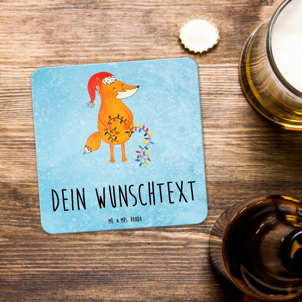 Personalisiertes Untersetzer Set Fuchs Weihnachten Personalisierte Untersetzer, Winter, Weihnachten, Weihnachtsdeko, Nikolaus, Advent, Heiligabend, Wintermotiv, Fuchs, Füchse, Spruch schön, Geschenk Weihnachten, Weihnachtsmann, Weihnachtszeit