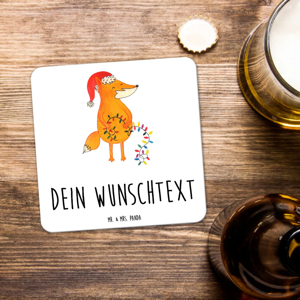 Personalisiertes Untersetzer Set Fuchs Weihnachten Personalisierte Untersetzer, Winter, Weihnachten, Weihnachtsdeko, Nikolaus, Advent, Heiligabend, Wintermotiv, Fuchs, Füchse, Spruch schön, Geschenk Weihnachten, Weihnachtsmann, Weihnachtszeit