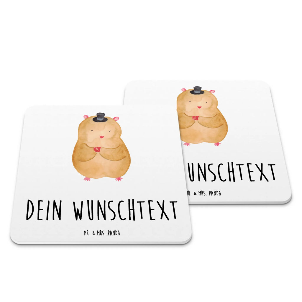 Personalisiertes Untersetzer Set Hamster Hut Personalisierte Untersetzer, Tiermotive, Gute Laune, lustige Sprüche, Tiere, Hamster, Hut, Magier, Zylinder, Zwerghamster, Zauberer