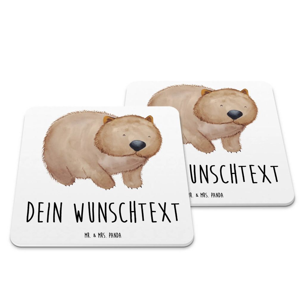 Personalisiertes Untersetzer Set Wombat Personalisierte Untersetzer, Tiermotive, Gute Laune, lustige Sprüche, Tiere, Wombat, Das Leben ist schön, Motivation, Spruch, Australien