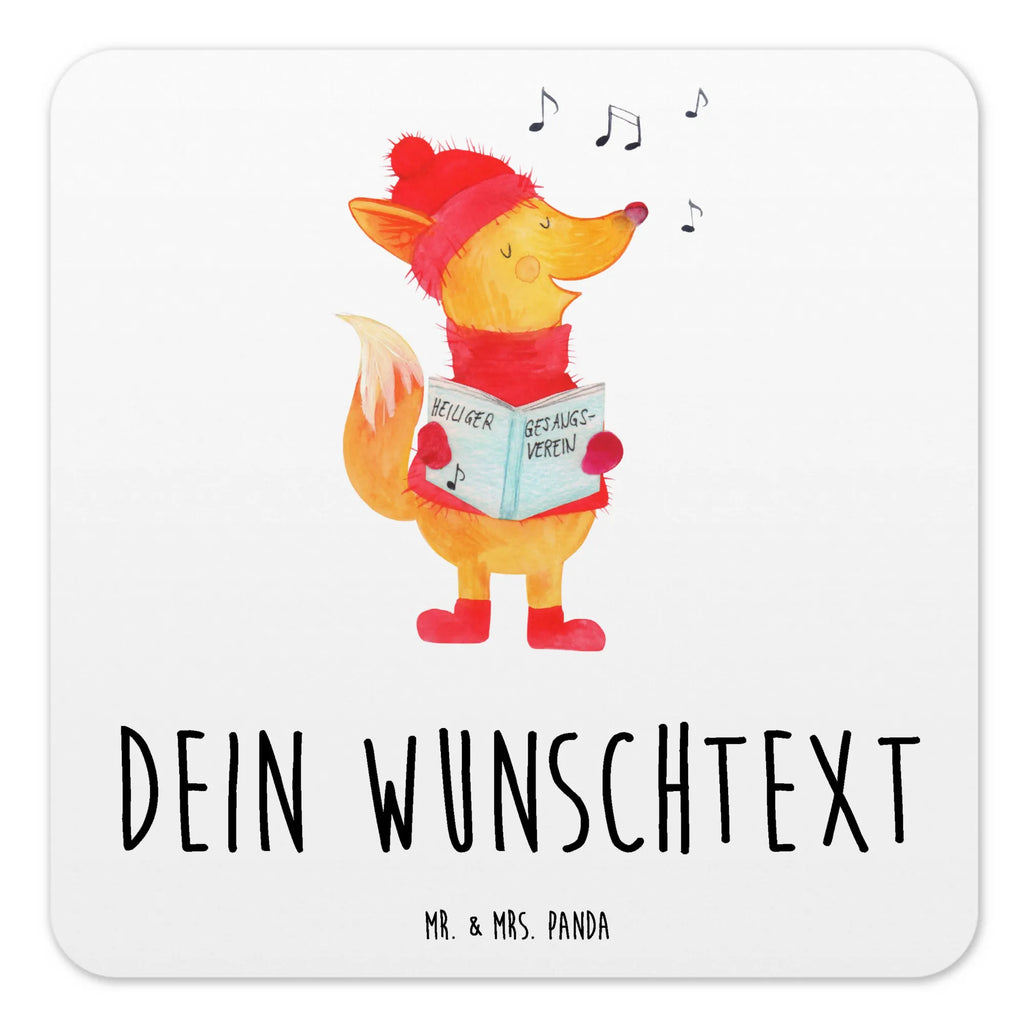 Personalisiertes Untersetzer Set Fuchs Sänger Personalisierte Untersetzer, Winter, Weihnachten, Weihnachtsdeko, Nikolaus, Advent, Heiligabend, Wintermotiv, Fuchs, Füchse, Sänger, Geschenk Sänger, Singen, Weihnachtslieder