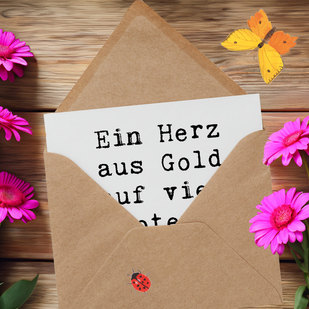 Deluxe Karte Spruch Goldherz Havaneser Karte, Grußkarte, Klappkarte, Einladungskarte, Glückwunschkarte, Hochzeitskarte, Geburtstagskarte, Hochwertige Grußkarte, Hochwertige Klappkarte, Hund, Hunderasse, Rassehund, Hundebesitzer, Geschenk, Tierfreund, Schenken, Welpe