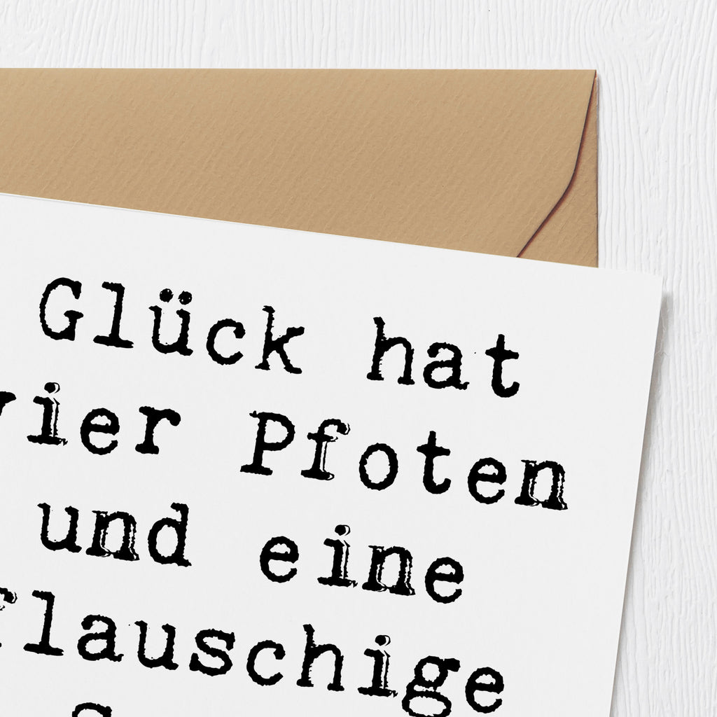 Deluxe Karte Spruch Havaneser Glück Karte, Grußkarte, Klappkarte, Einladungskarte, Glückwunschkarte, Hochzeitskarte, Geburtstagskarte, Hochwertige Grußkarte, Hochwertige Klappkarte, Hund, Hunderasse, Rassehund, Hundebesitzer, Geschenk, Tierfreund, Schenken, Welpe