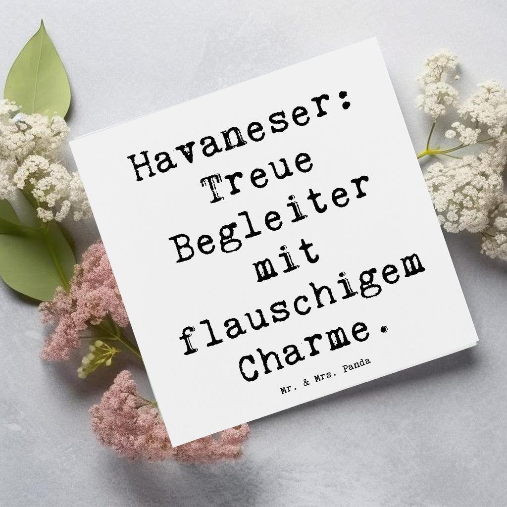 Deluxe Karte Spruch Havaneser Charme Karte, Grußkarte, Klappkarte, Einladungskarte, Glückwunschkarte, Hochzeitskarte, Geburtstagskarte, Hochwertige Grußkarte, Hochwertige Klappkarte, Hund, Hunderasse, Rassehund, Hundebesitzer, Geschenk, Tierfreund, Schenken, Welpe