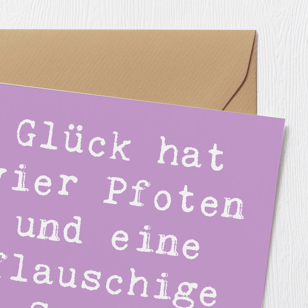 Deluxe Karte Spruch Havaneser Glück Karte, Grußkarte, Klappkarte, Einladungskarte, Glückwunschkarte, Hochzeitskarte, Geburtstagskarte, Hochwertige Grußkarte, Hochwertige Klappkarte, Hund, Hunderasse, Rassehund, Hundebesitzer, Geschenk, Tierfreund, Schenken, Welpe