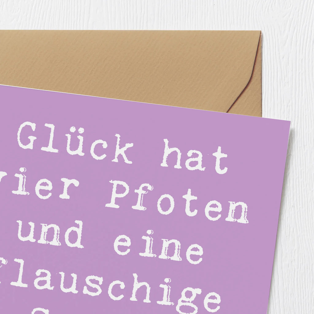 Deluxe Karte Spruch Havaneser Glück Karte, Grußkarte, Klappkarte, Einladungskarte, Glückwunschkarte, Hochzeitskarte, Geburtstagskarte, Hochwertige Grußkarte, Hochwertige Klappkarte, Hund, Hunderasse, Rassehund, Hundebesitzer, Geschenk, Tierfreund, Schenken, Welpe