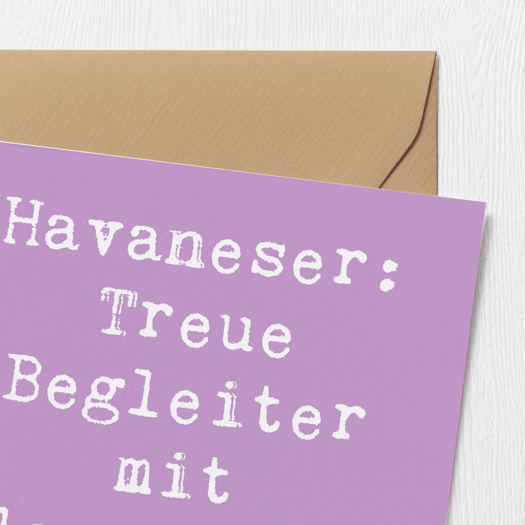 Deluxe Karte Spruch Havaneser Charme Karte, Grußkarte, Klappkarte, Einladungskarte, Glückwunschkarte, Hochzeitskarte, Geburtstagskarte, Hochwertige Grußkarte, Hochwertige Klappkarte, Hund, Hunderasse, Rassehund, Hundebesitzer, Geschenk, Tierfreund, Schenken, Welpe