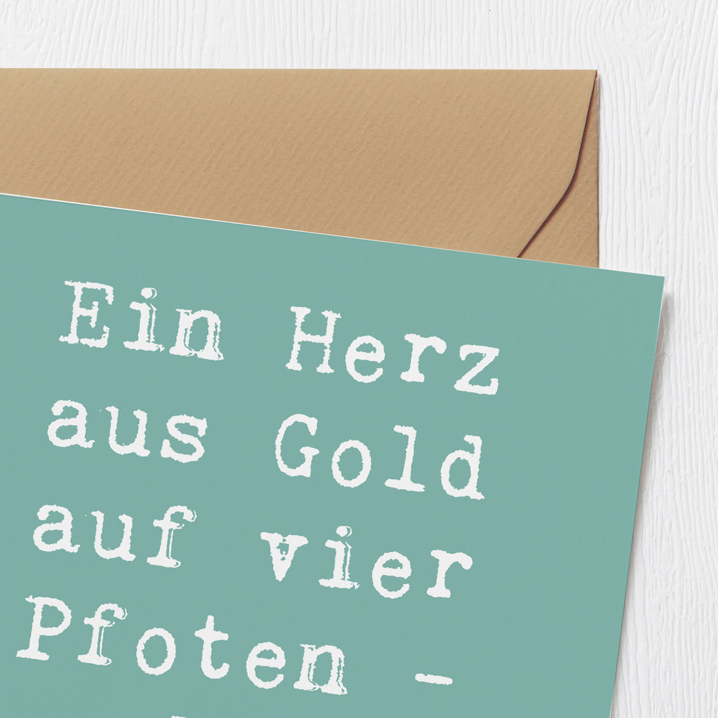 Deluxe Karte Spruch Goldherz Havaneser Karte, Grußkarte, Klappkarte, Einladungskarte, Glückwunschkarte, Hochzeitskarte, Geburtstagskarte, Hochwertige Grußkarte, Hochwertige Klappkarte, Hund, Hunderasse, Rassehund, Hundebesitzer, Geschenk, Tierfreund, Schenken, Welpe