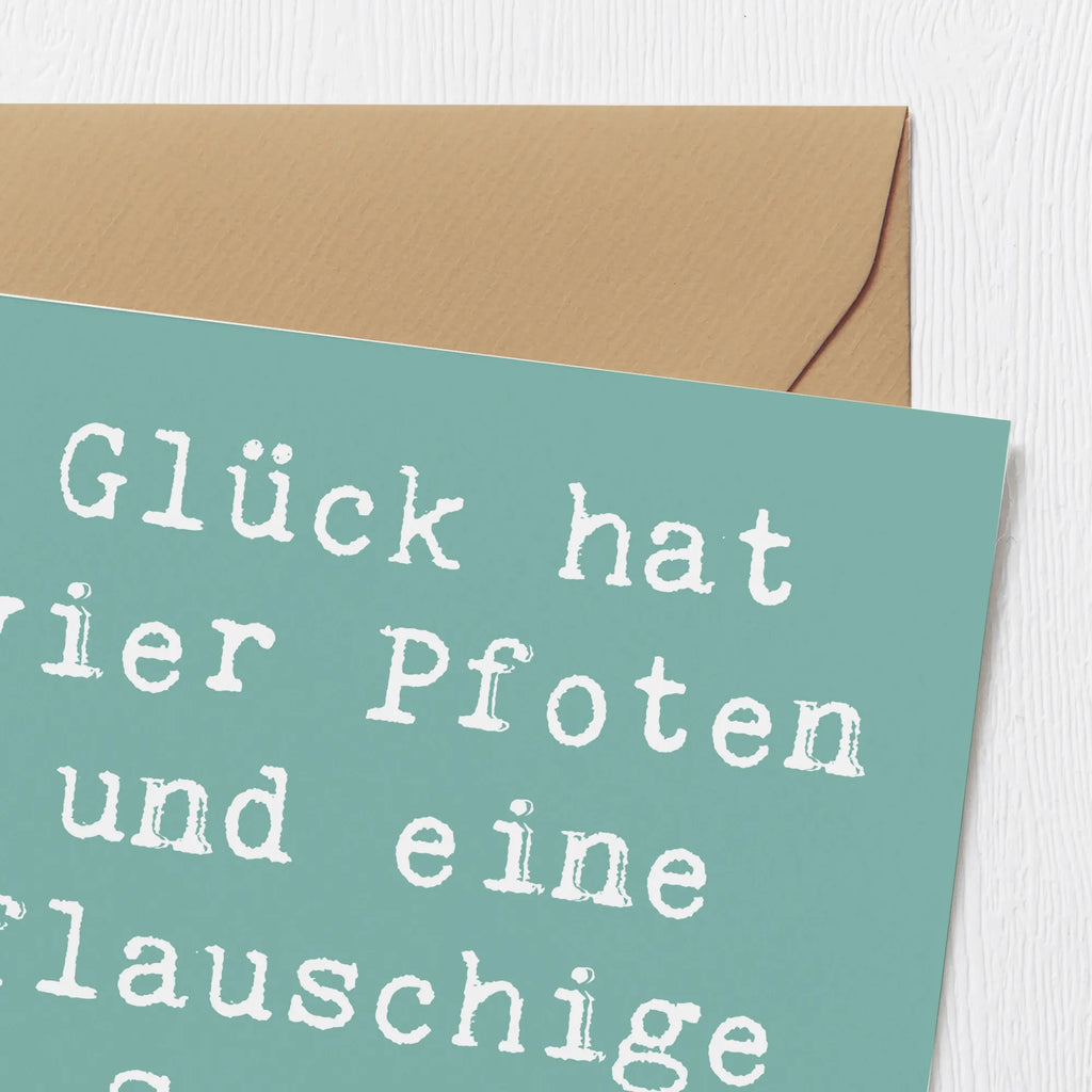 Deluxe Karte Spruch Havaneser Glück Karte, Grußkarte, Klappkarte, Einladungskarte, Glückwunschkarte, Hochzeitskarte, Geburtstagskarte, Hochwertige Grußkarte, Hochwertige Klappkarte, Hund, Hunderasse, Rassehund, Hundebesitzer, Geschenk, Tierfreund, Schenken, Welpe