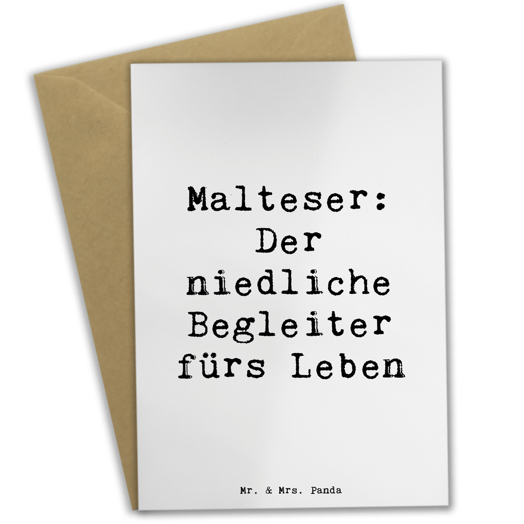 Grußkarte Spruch Malteser Begleiter Grußkarte, Klappkarte, Einladungskarte, Glückwunschkarte, Hochzeitskarte, Geburtstagskarte, Karte, Ansichtskarten, Hund, Hunderasse, Rassehund, Hundebesitzer, Geschenk, Tierfreund, Schenken, Welpe