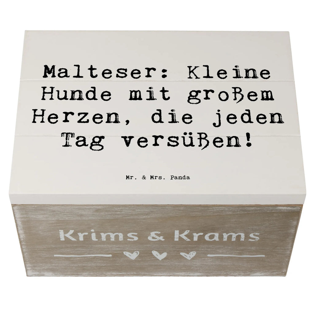 Holzkiste Spruch Malteser Herz Holzkiste, Kiste, Schatzkiste, Truhe, Schatulle, XXL, Erinnerungsbox, Erinnerungskiste, Dekokiste, Aufbewahrungsbox, Geschenkbox, Geschenkdose, Hund, Hunderasse, Rassehund, Hundebesitzer, Geschenk, Tierfreund, Schenken, Welpe