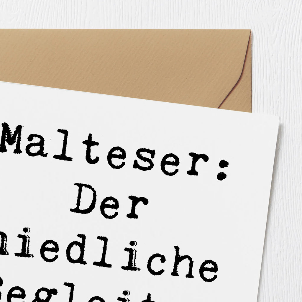 Deluxe Karte Spruch Malteser Begleiter Karte, Grußkarte, Klappkarte, Einladungskarte, Glückwunschkarte, Hochzeitskarte, Geburtstagskarte, Hochwertige Grußkarte, Hochwertige Klappkarte, Hund, Hunderasse, Rassehund, Hundebesitzer, Geschenk, Tierfreund, Schenken, Welpe