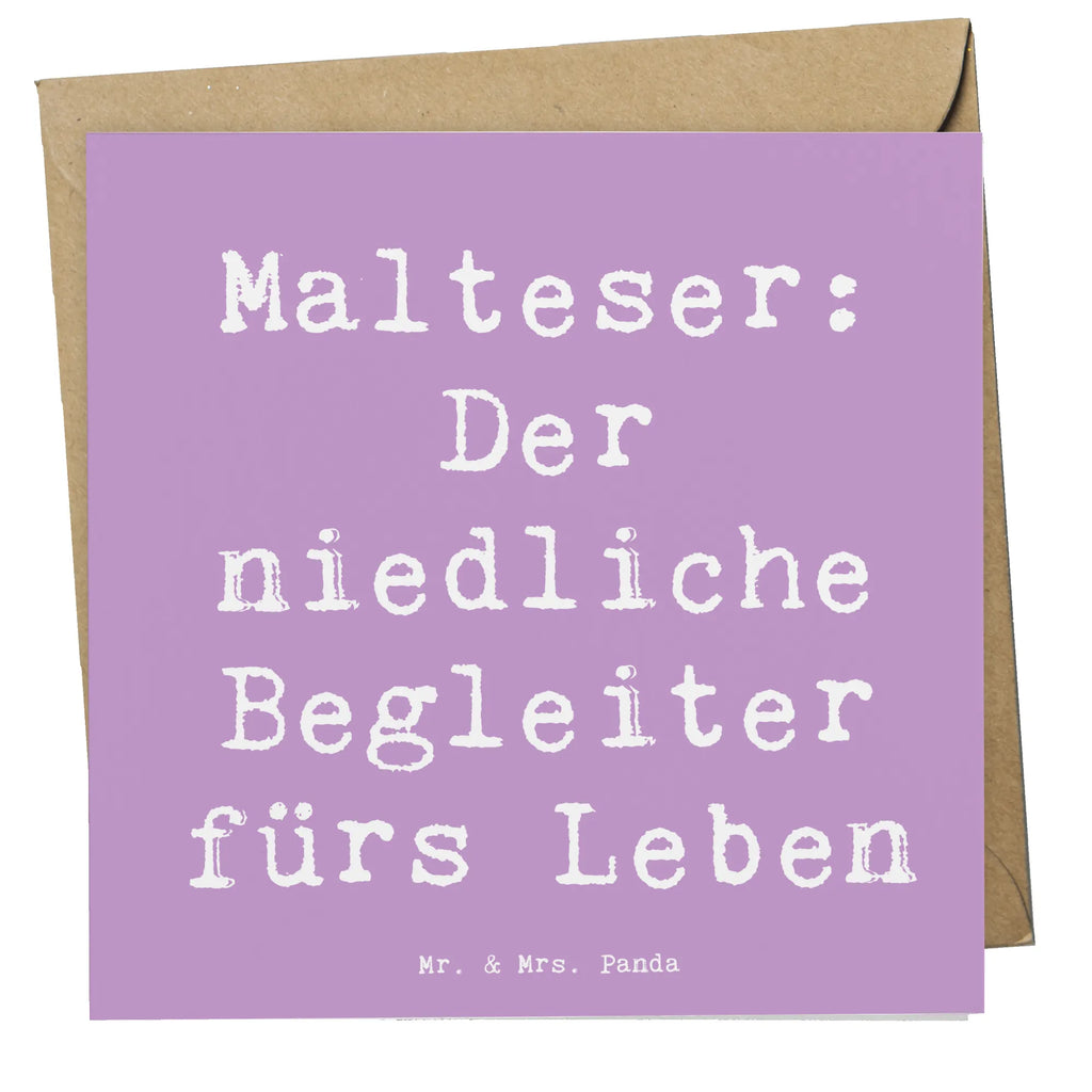 Deluxe Karte Spruch Malteser Begleiter Karte, Grußkarte, Klappkarte, Einladungskarte, Glückwunschkarte, Hochzeitskarte, Geburtstagskarte, Hochwertige Grußkarte, Hochwertige Klappkarte, Hund, Hunderasse, Rassehund, Hundebesitzer, Geschenk, Tierfreund, Schenken, Welpe