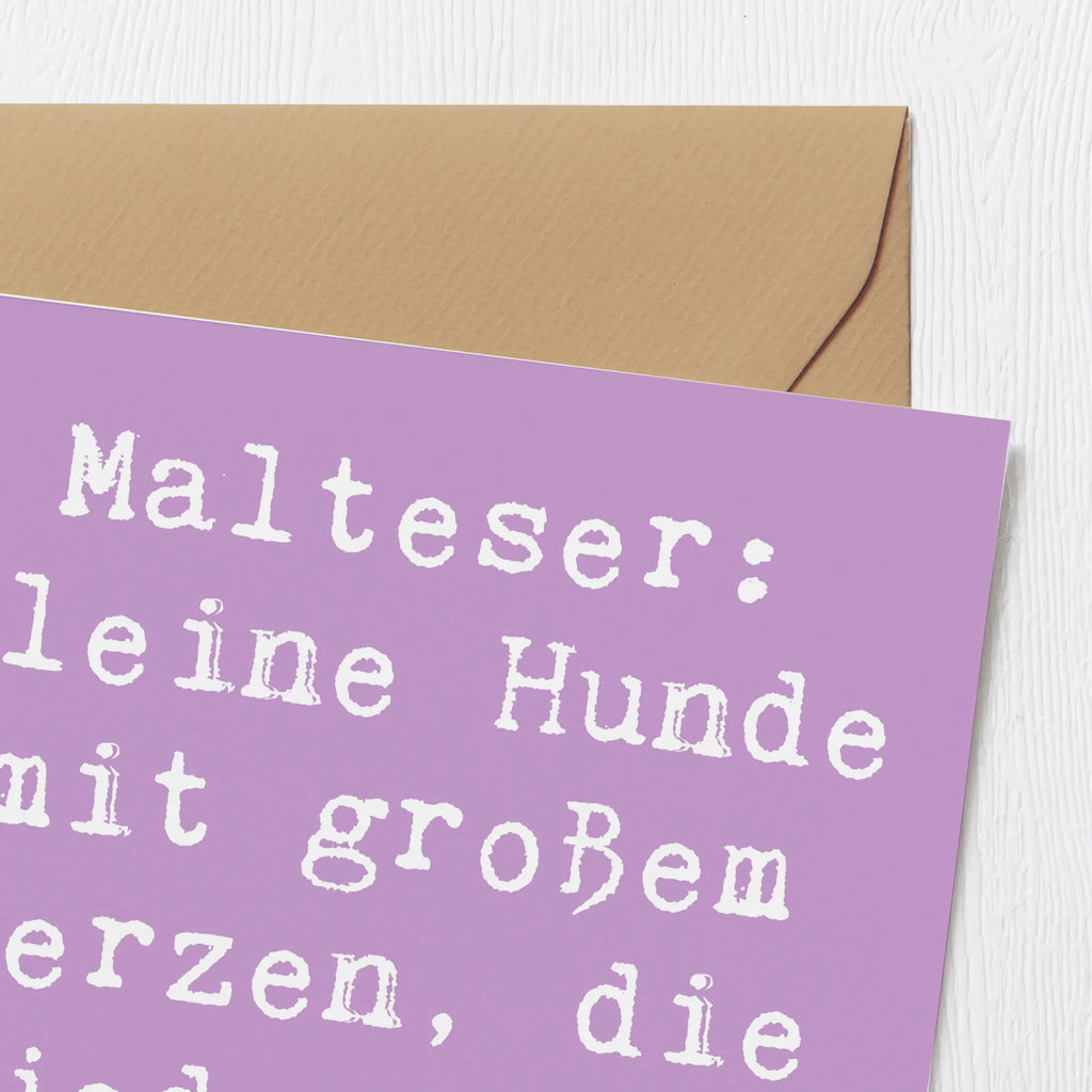 Deluxe Karte Spruch Malteser Herz Karte, Grußkarte, Klappkarte, Einladungskarte, Glückwunschkarte, Hochzeitskarte, Geburtstagskarte, Hochwertige Grußkarte, Hochwertige Klappkarte, Hund, Hunderasse, Rassehund, Hundebesitzer, Geschenk, Tierfreund, Schenken, Welpe