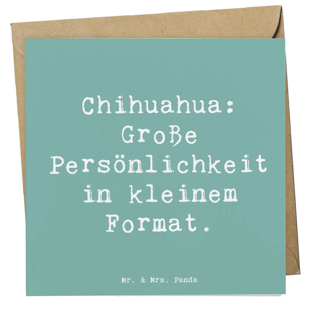 Deluxe Karte Spruch Chihuahua Persönlichkeit Karte, Grußkarte, Klappkarte, Einladungskarte, Glückwunschkarte, Hochzeitskarte, Geburtstagskarte, Hochwertige Grußkarte, Hochwertige Klappkarte, Hund, Hunderasse, Rassehund, Hundebesitzer, Geschenk, Tierfreund, Schenken, Welpe